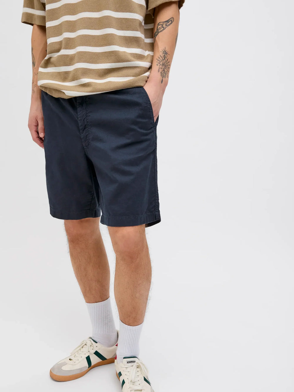 Jack & Jones Linen Mix Drawstring Short Navy image 1