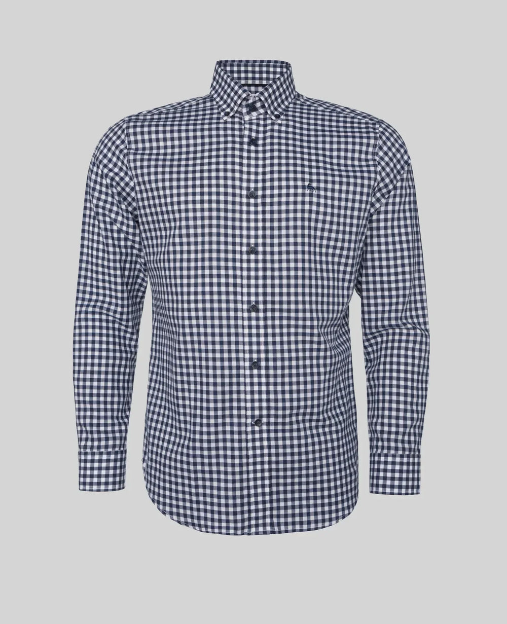 Magee Tullagh Classic Button Down Shirt Navy Gingham image 1