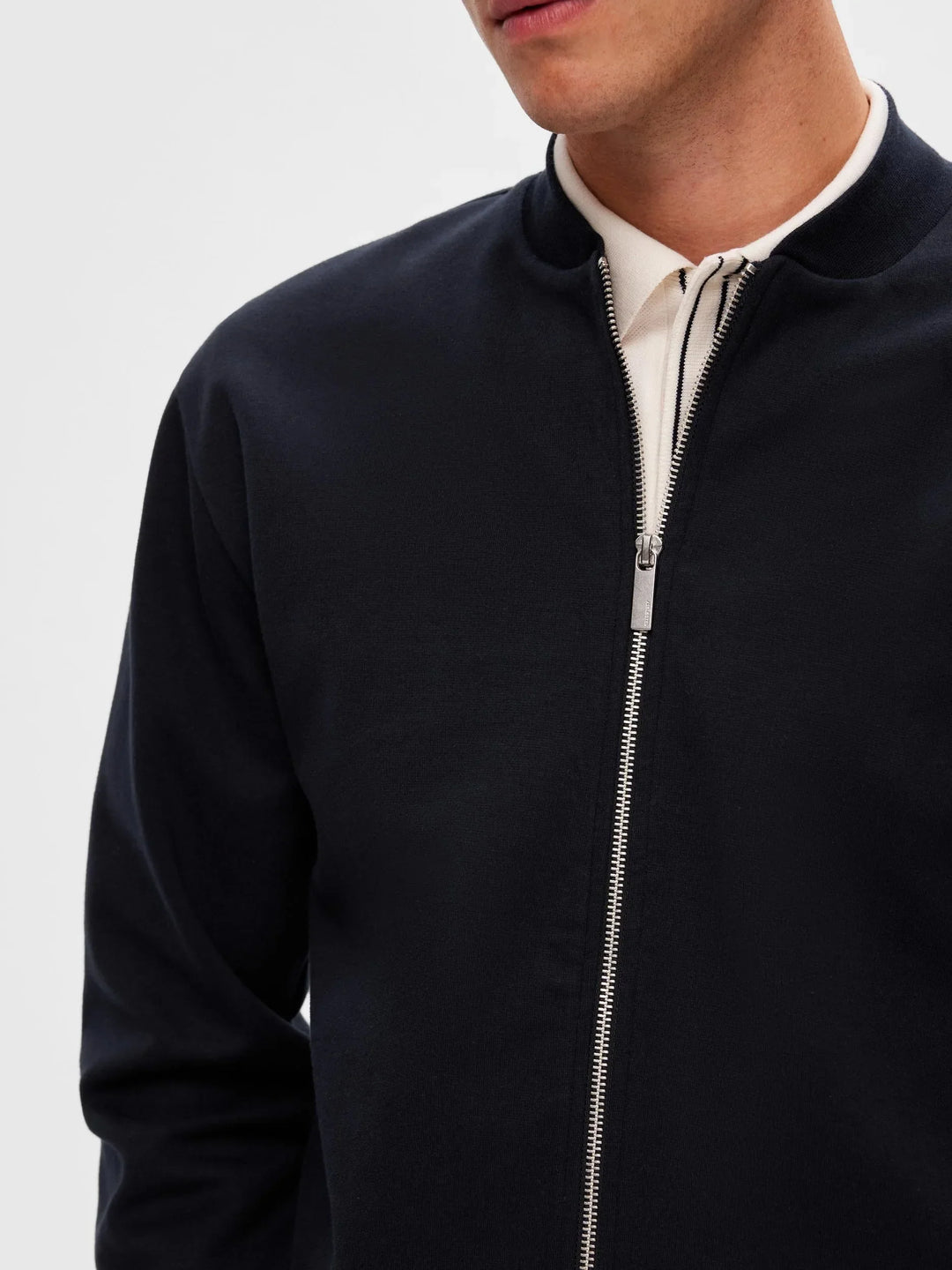 Selected Homme Bomber Sweat Jacket Navy image 4