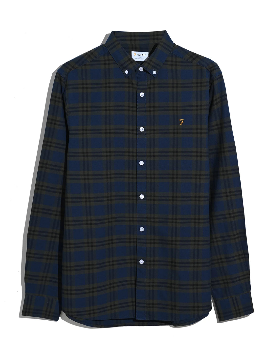 Farah Brewer Check Oxford Shirt Evergreen