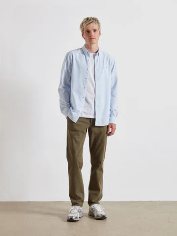 Farah Brewer Striped Oxford Shirt Sky Blue