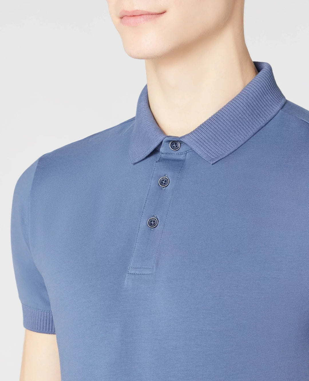 Remus Uomo Short Sleeve 3 Button Polo Shirt Blue image 5