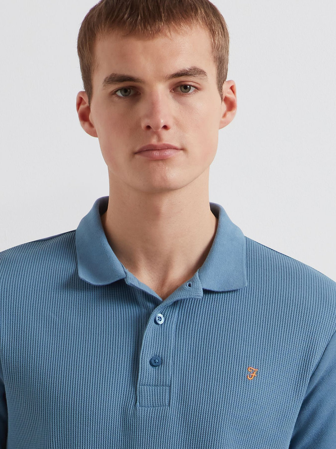 Farah Forster Textured Polo Shirt In Farah Jade