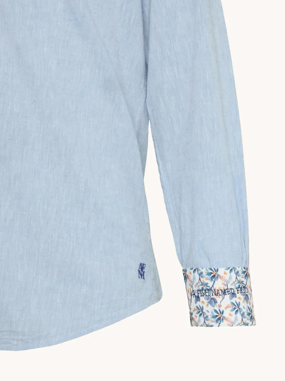 A Fish Named Fred Linen Shirt Light Blue image 2