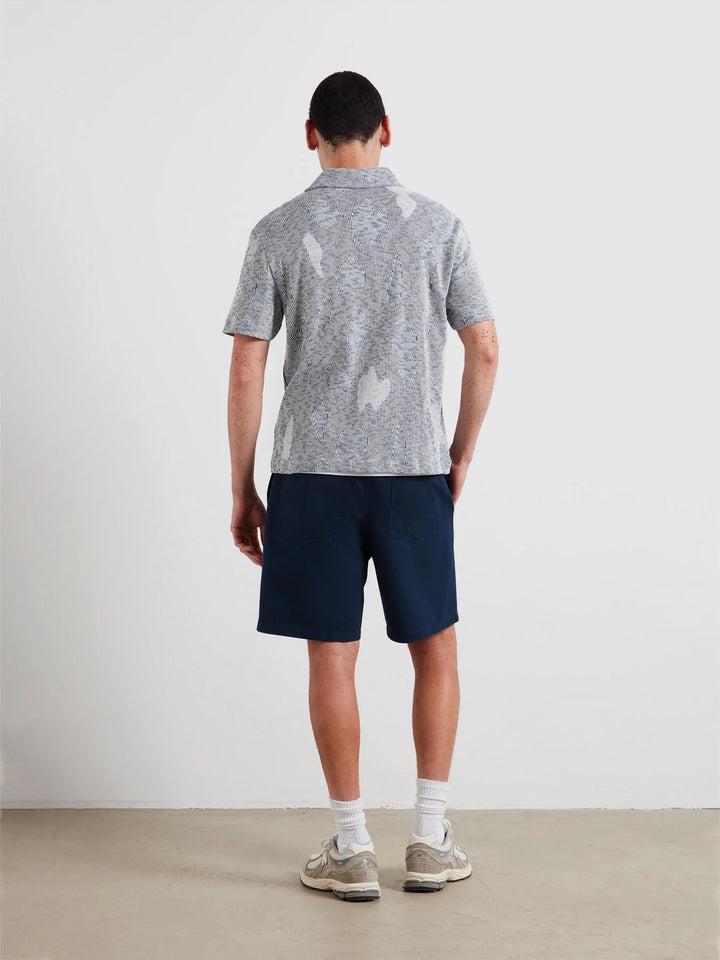 Farah Stoker Jacquard Button Front Polo Shirt In Yale