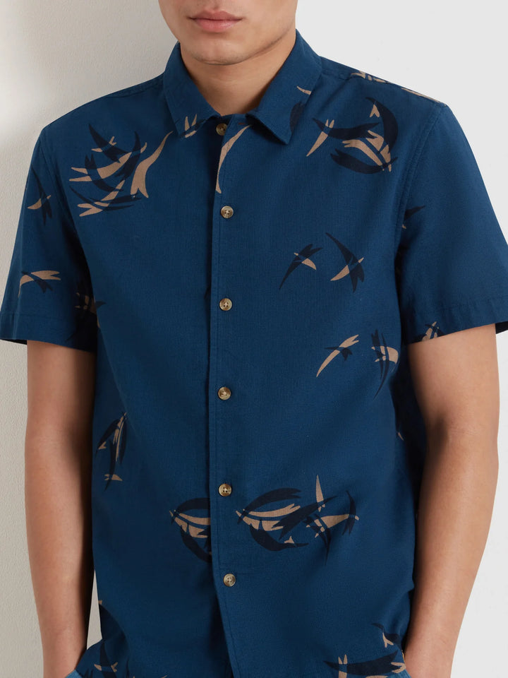 Farah Ernest Short Sleeve Shirt Blue