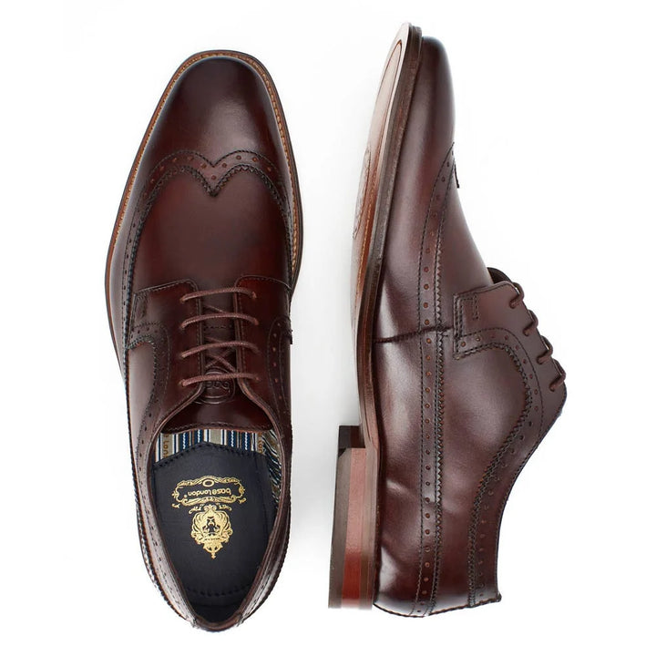 Base London Havisham Washed Brogue Shoes Brown