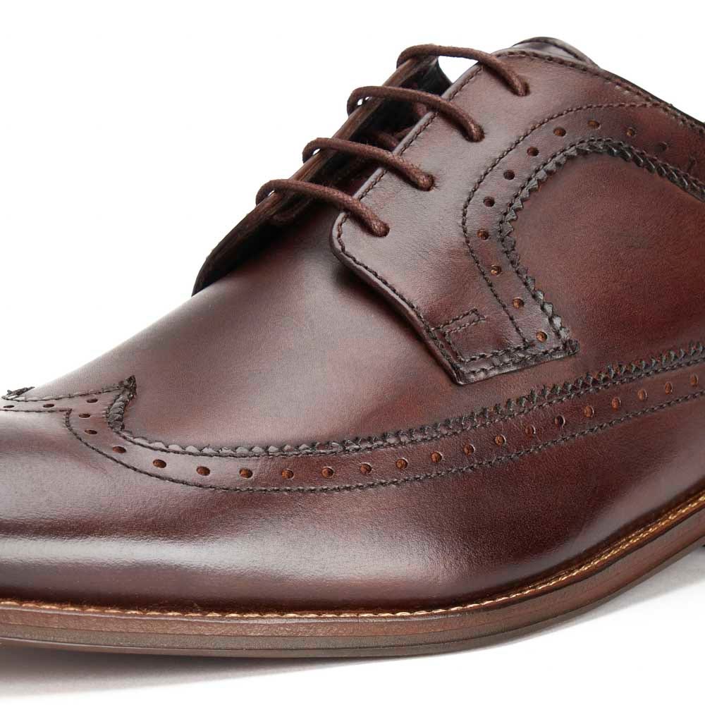 Base London Havisham Washed Brogue Shoes Brown