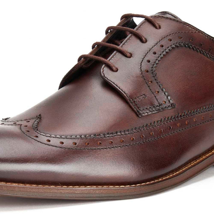 Base London Havisham Washed Brogue Shoes Brown
