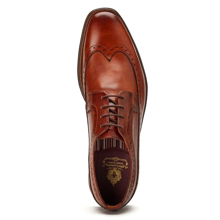 Base London Havisham Washed Brogue Shoes Tan