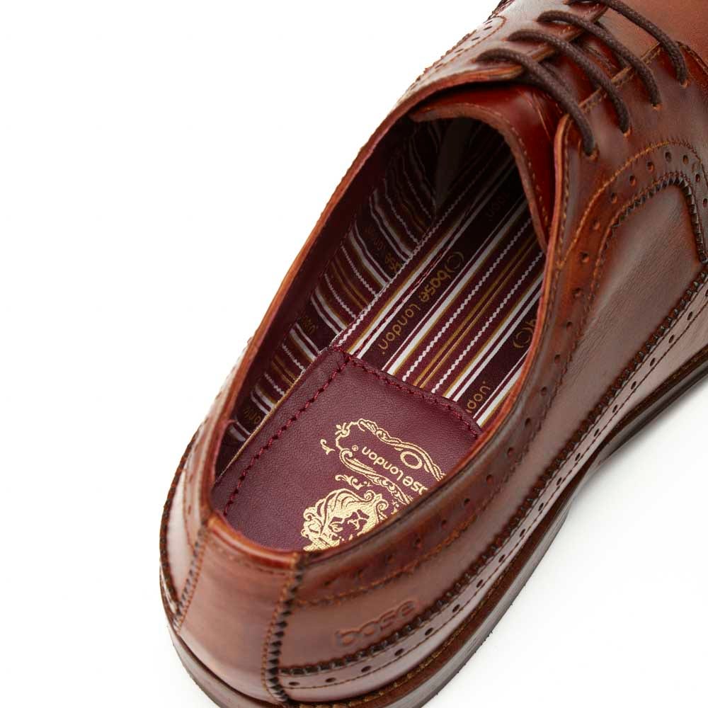 Base London Havisham Washed Brogue Shoes Tan