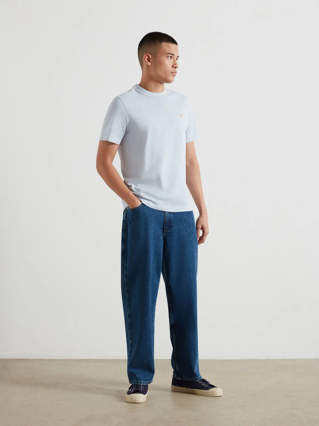 Farah Danny Regular Tee Shirt Blue Nickle