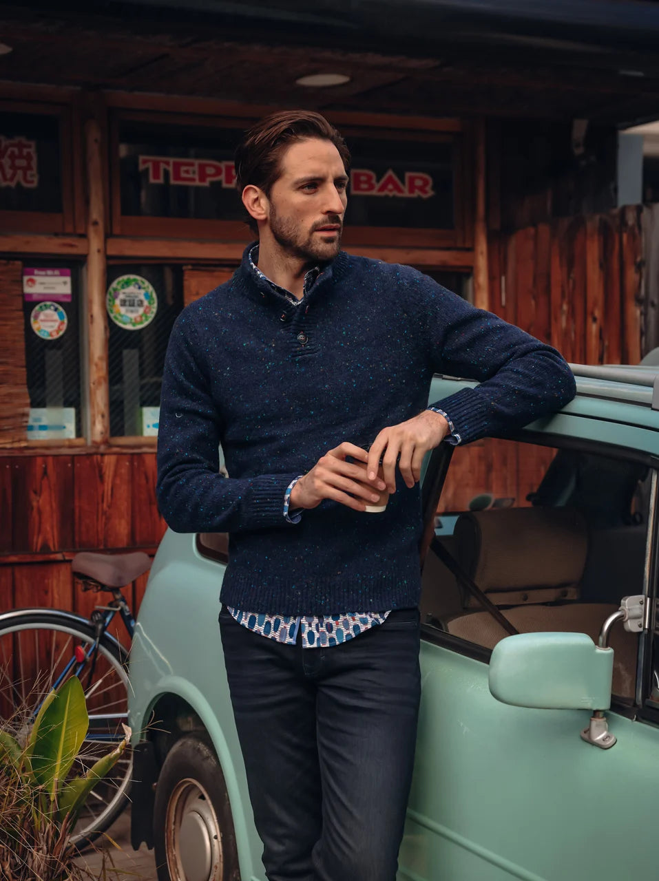 A Fish Named Fred Knitted Jumper Navy