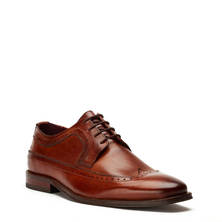 Base London Havisham Washed Brogue Shoes Tan