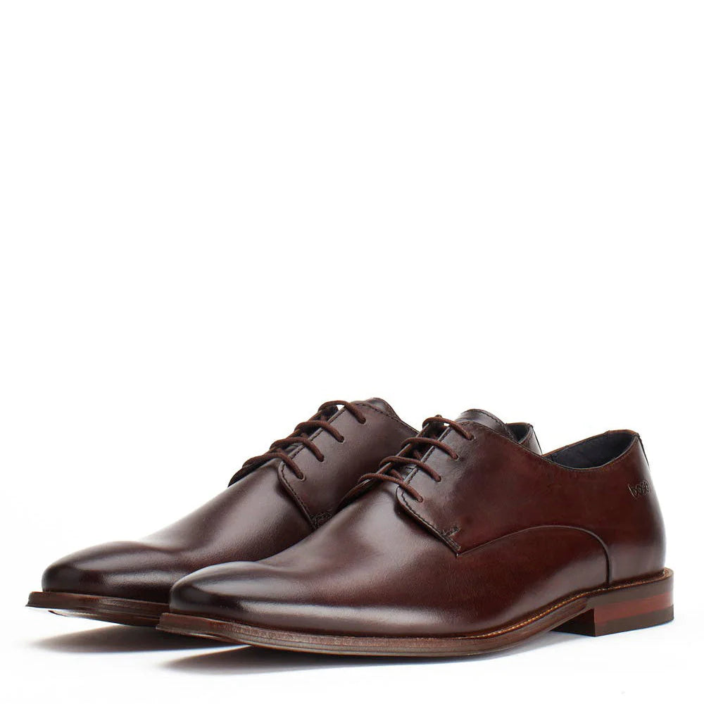 Base London Marley Washed Derby Shoes Brown