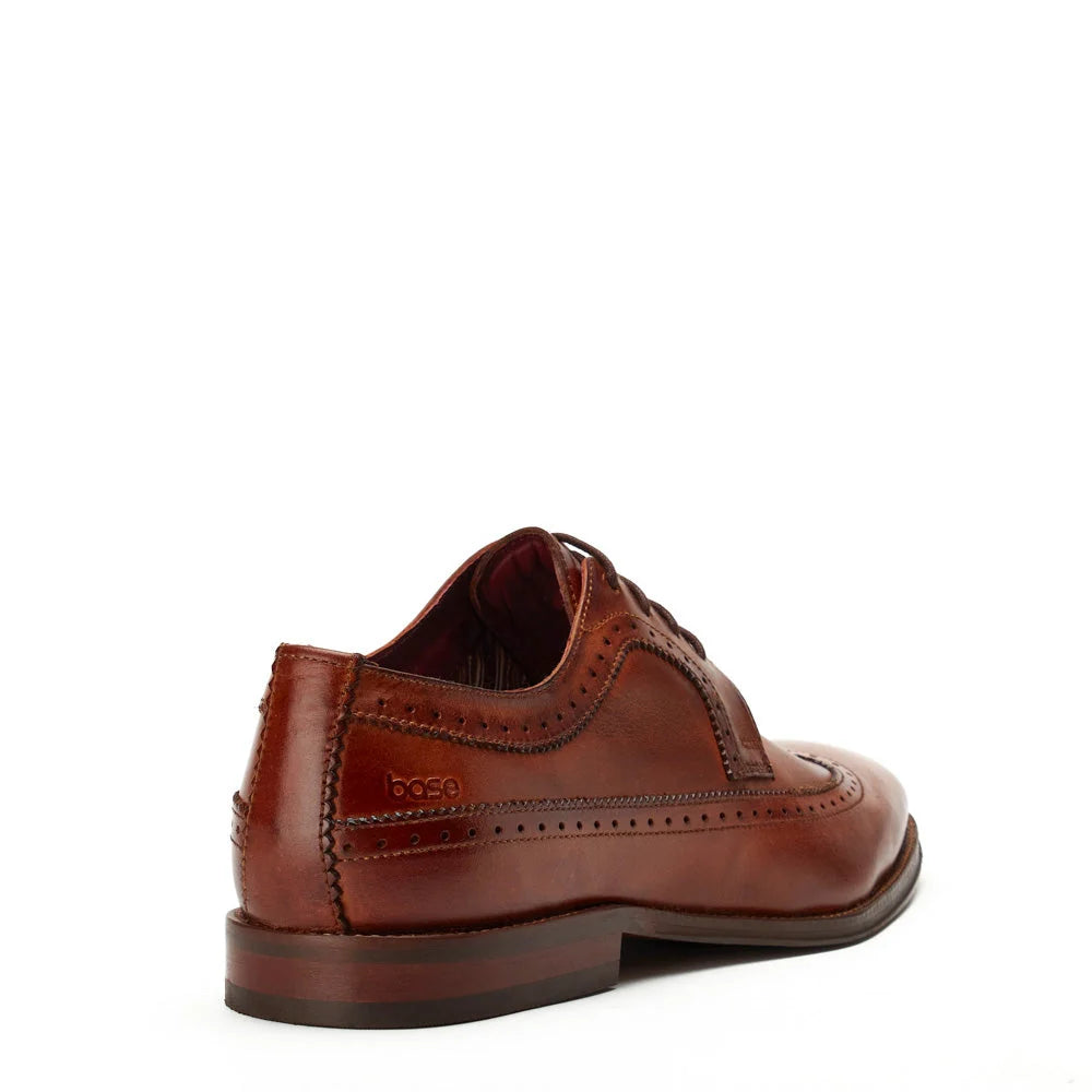 Base London Havisham Washed Brogue Shoes Tan