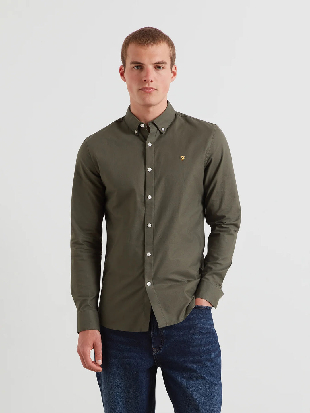 Farah Brewer Oxford Shirt Rosemary