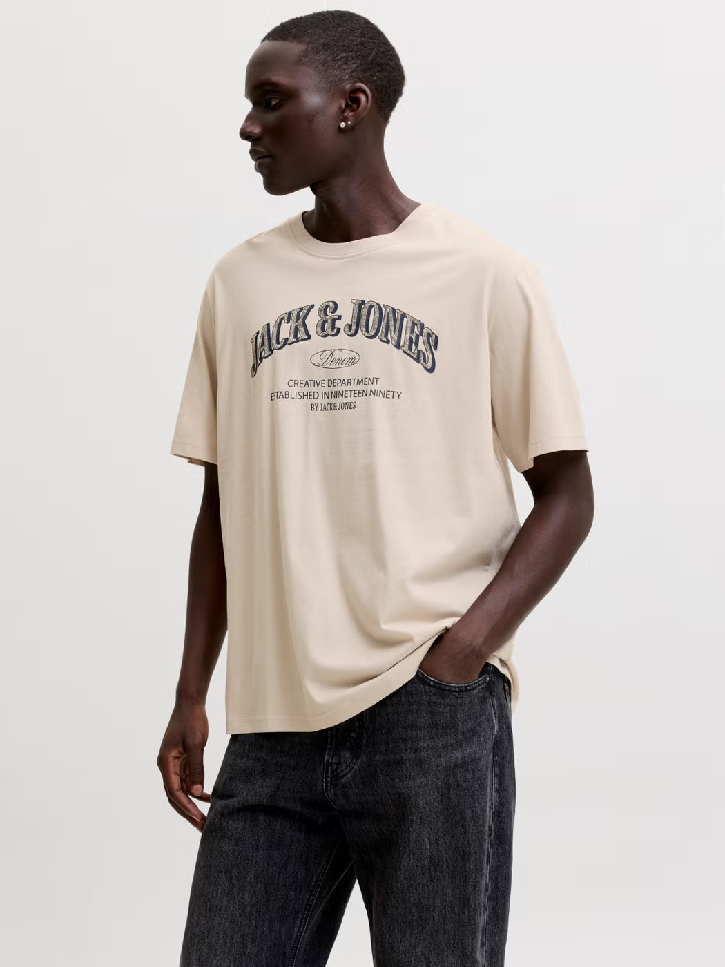 Jack & Jones Denver Logo Tee Moonbeam