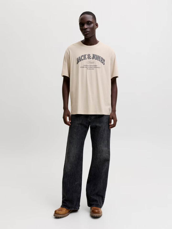 Jack & Jones Denver Logo Tee Moonbeam