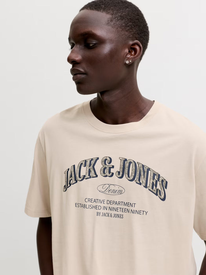 Jack & Jones Denver Logo Tee Moonbeam