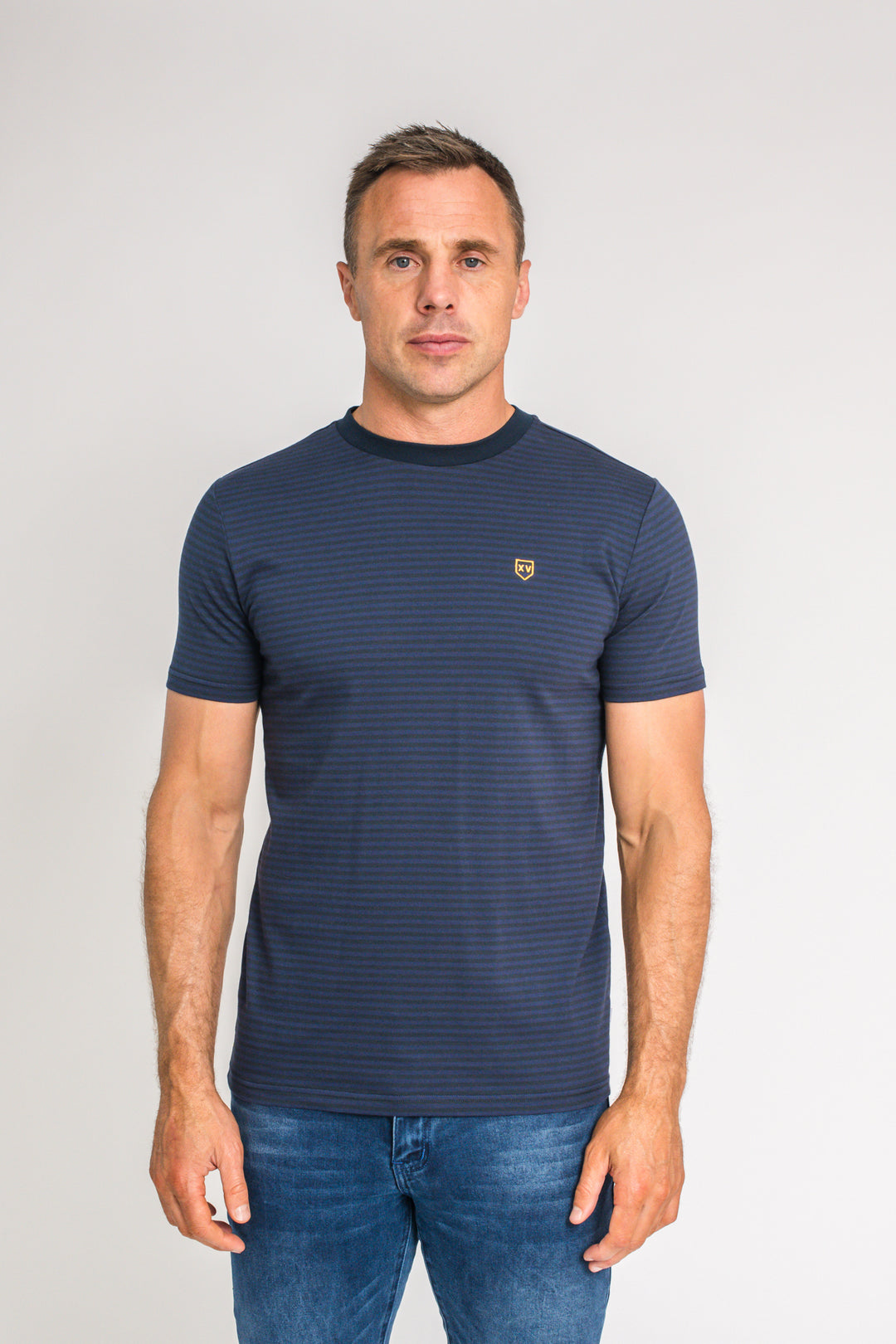 XV King's By Tommy Bowe Jaguars T-Shirt Cobalt Stripe