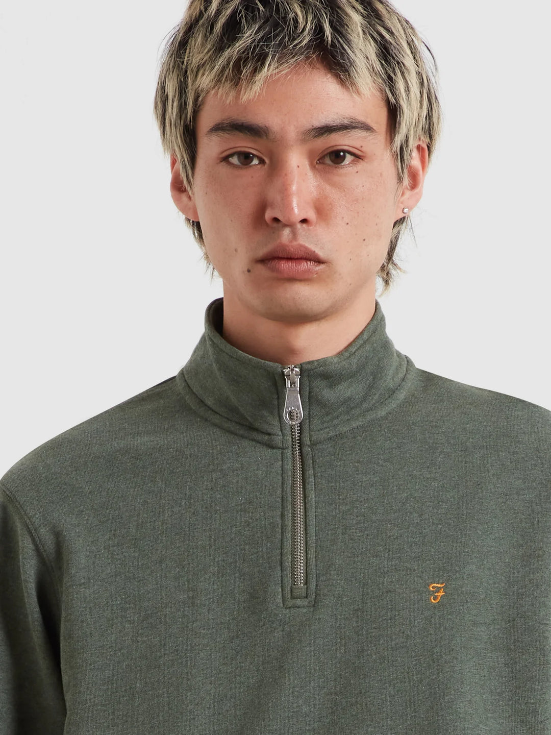 Farah Arnold 1/4 Zip Rosemary Marl