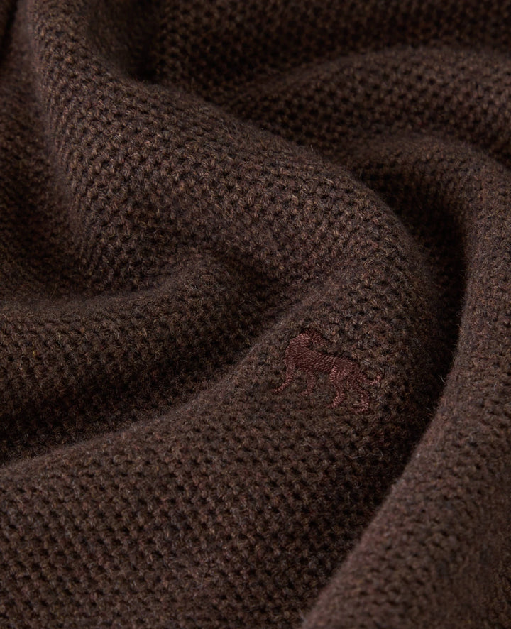Magee Liam Cotton 1/4 Zip Jumper Peat Brown