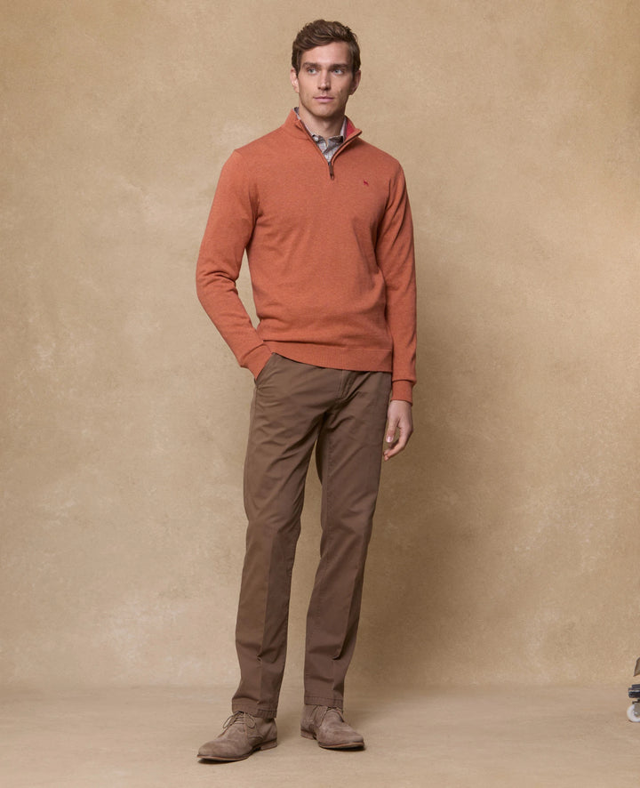 Magee Sean Cotton 1/4 Zip Orange