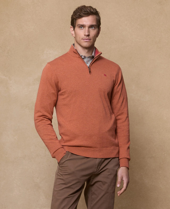 Magee Sean Cotton 1/4 Zip Orange