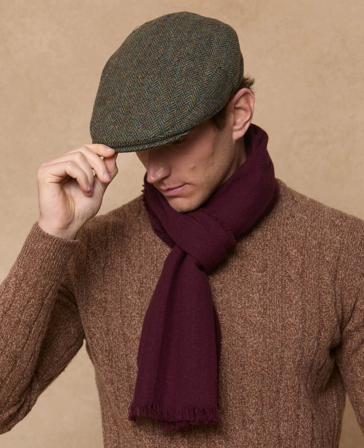 Magee Donegal Tweed Flat Cap in Deep Green