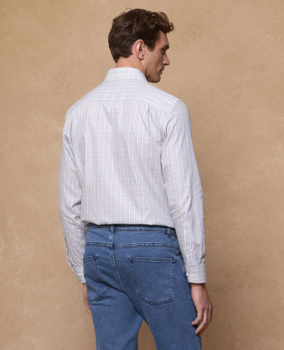 Magee Nephin Cotton Shirt Blue Tattersalls