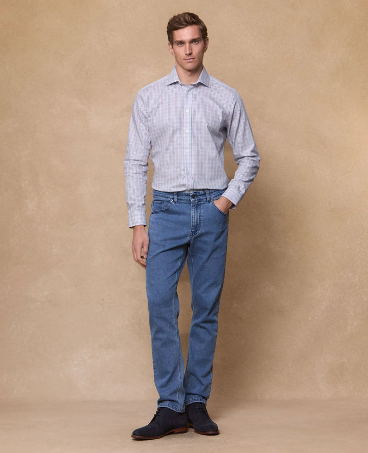 Magee Nephin Cotton Shirt Pink Tattersalls