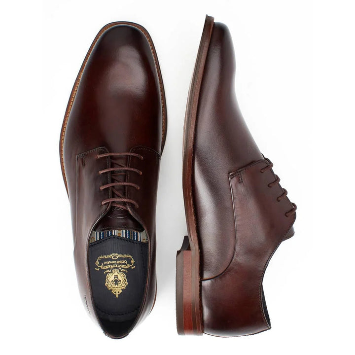 Base London Marley Washed Derby Shoes Brown