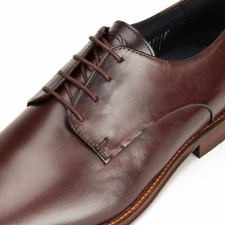 Base London Marley Washed Derby Shoes Brown