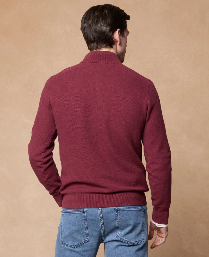 Magee Liam Cotton 1/4 Zip Jumper Burgundy