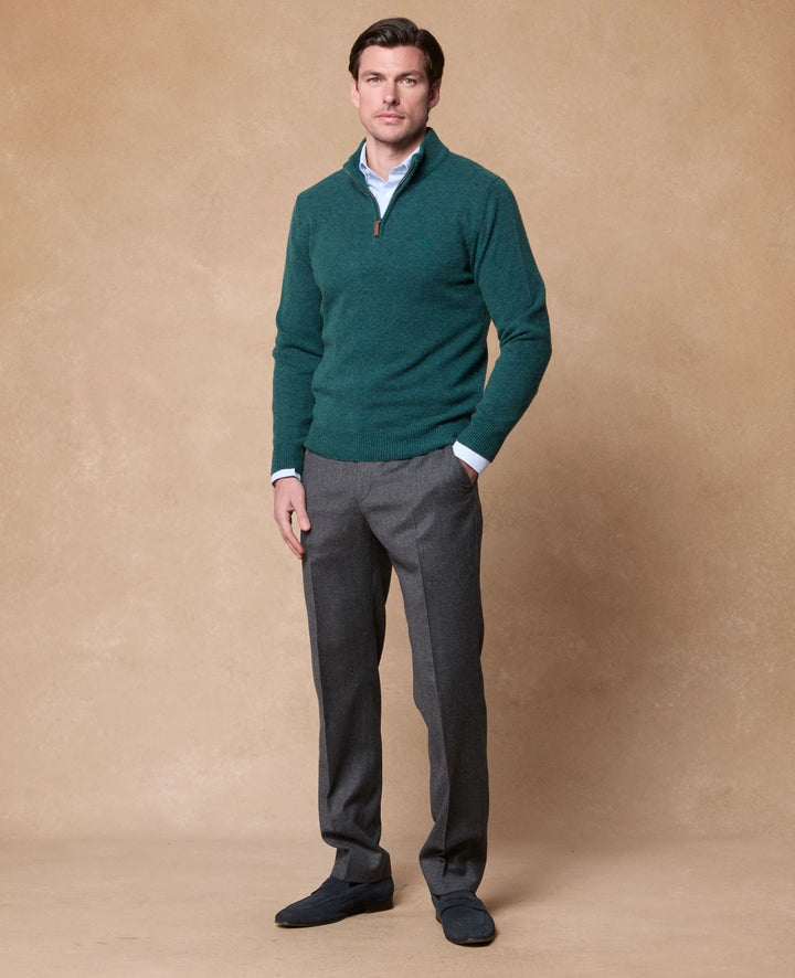 Magee Freddie 1/4 Zip Jumper Dark Cedar Green