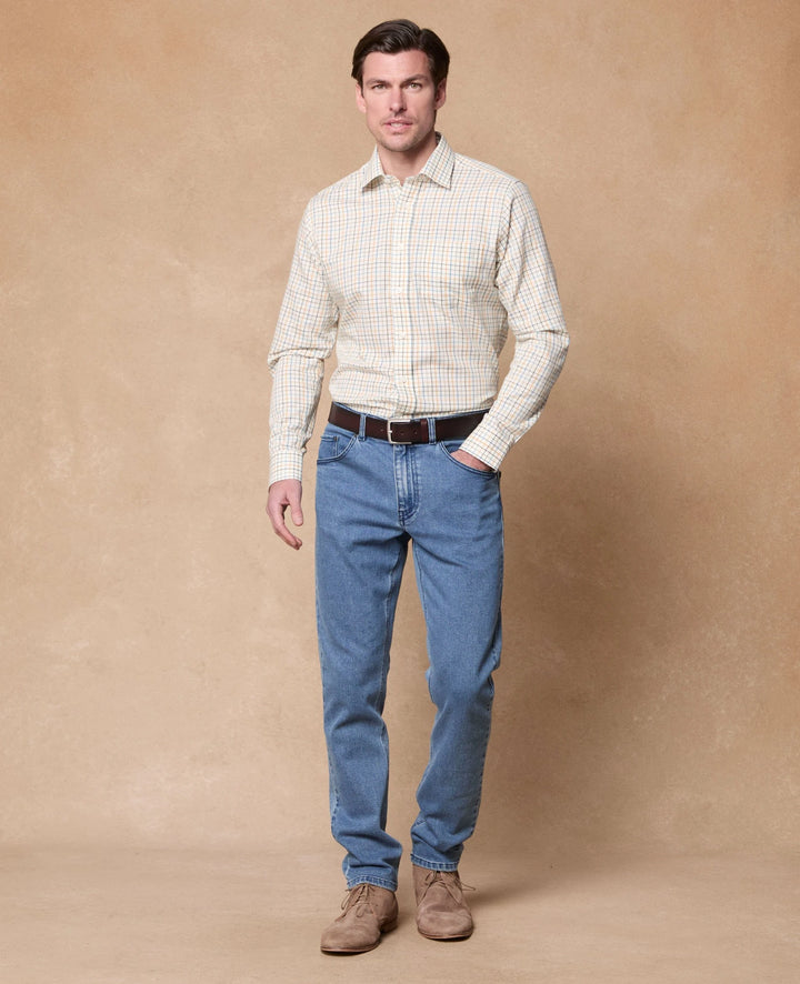 Magee Caher Classic Fit Shirt Brown & Blue