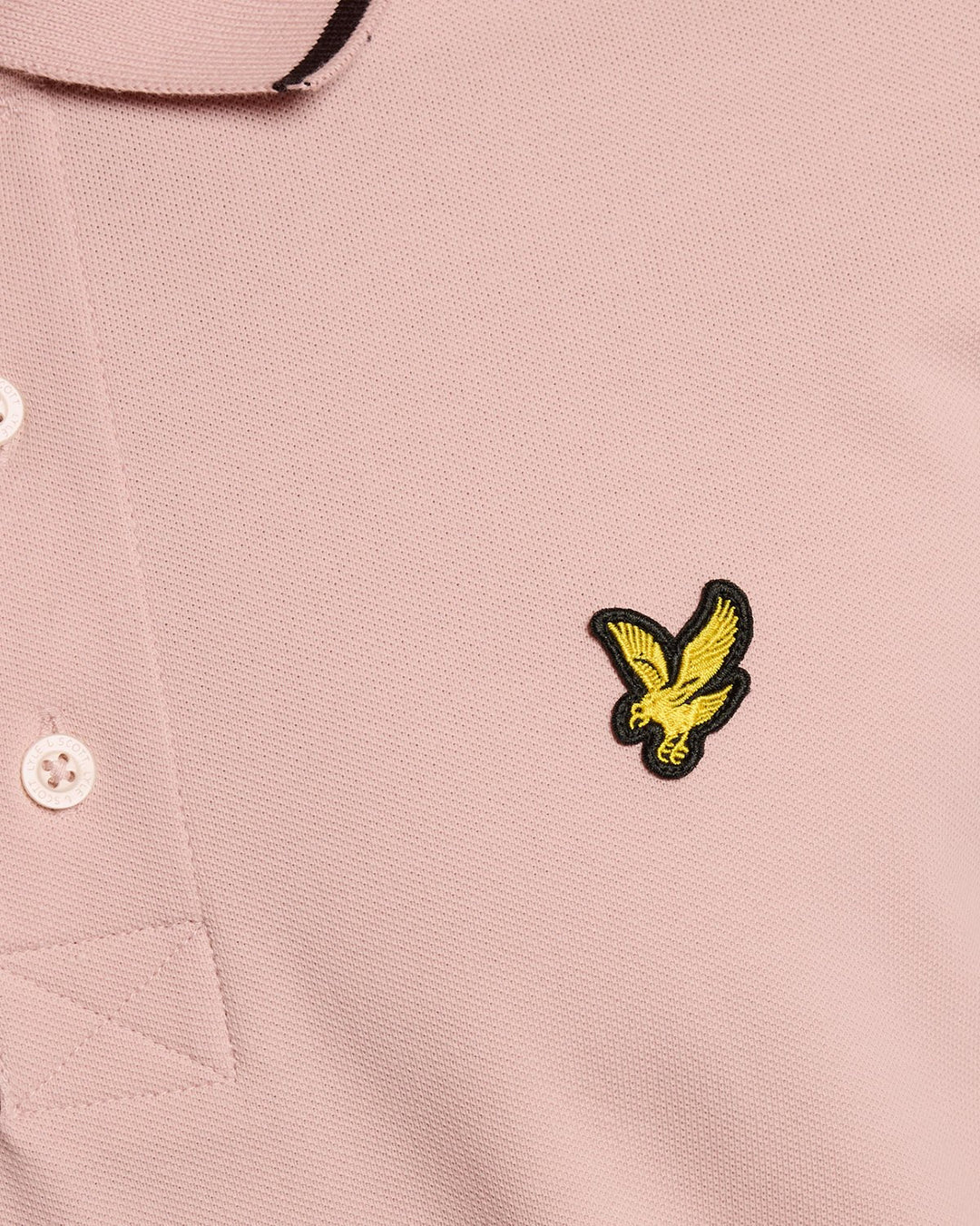 Lyle & Scott Cotton Tipped Polo Shirt Pink Grapefruit/ Dark Navy