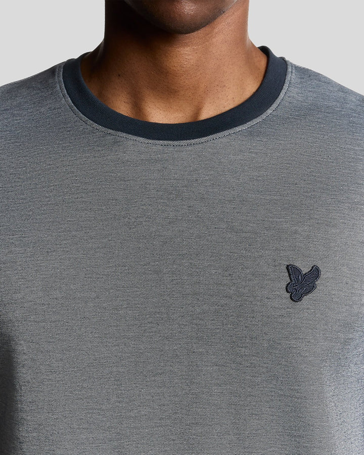 Lyle & Scott Two Tone Pique T-Shirt Chambray Blue