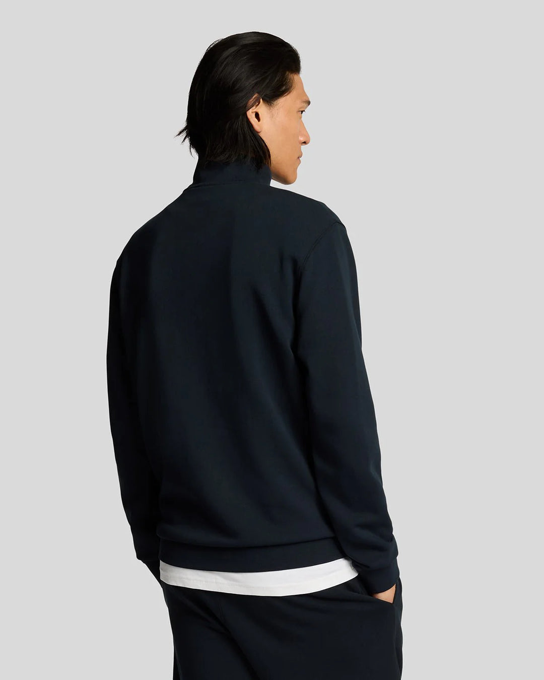 Lyle & Scott Superfine Cotton 1/4 Zip Sweatshirt Dark Navy