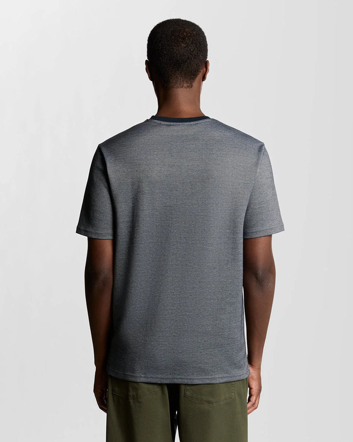 Lyle & Scott Two Tone Pique T-Shirt Chambray Blue