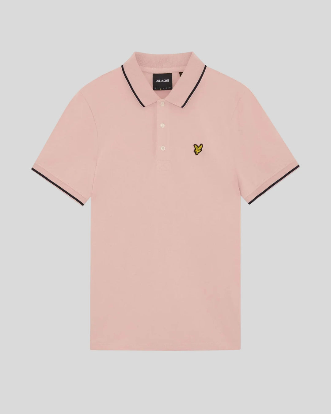 Lyle & Scott Cotton Tipped Polo Shirt Pink Grapefruit/ Dark Navy
