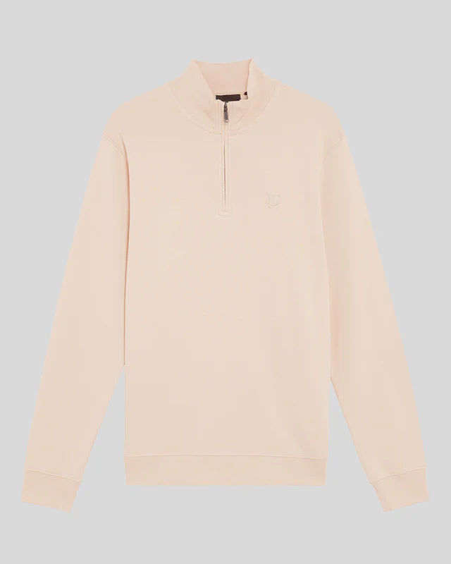 Lyle & Scott Superfine Cotton 1/4 Zip Sweatshirt Pink Tint