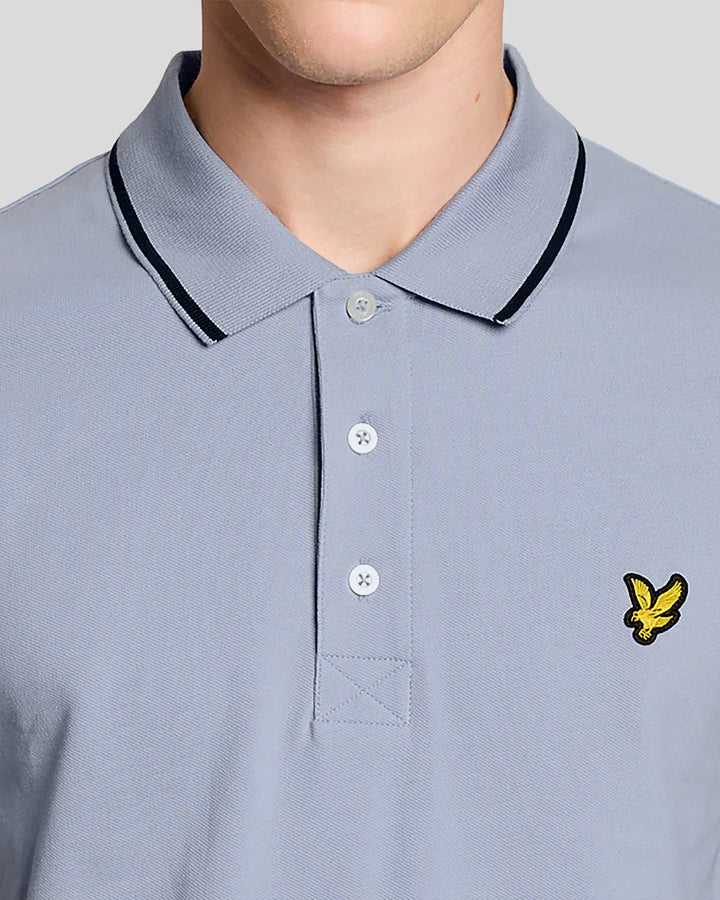Lyle & Scott Cotton Tipped Polo Shirt Bubble Blue