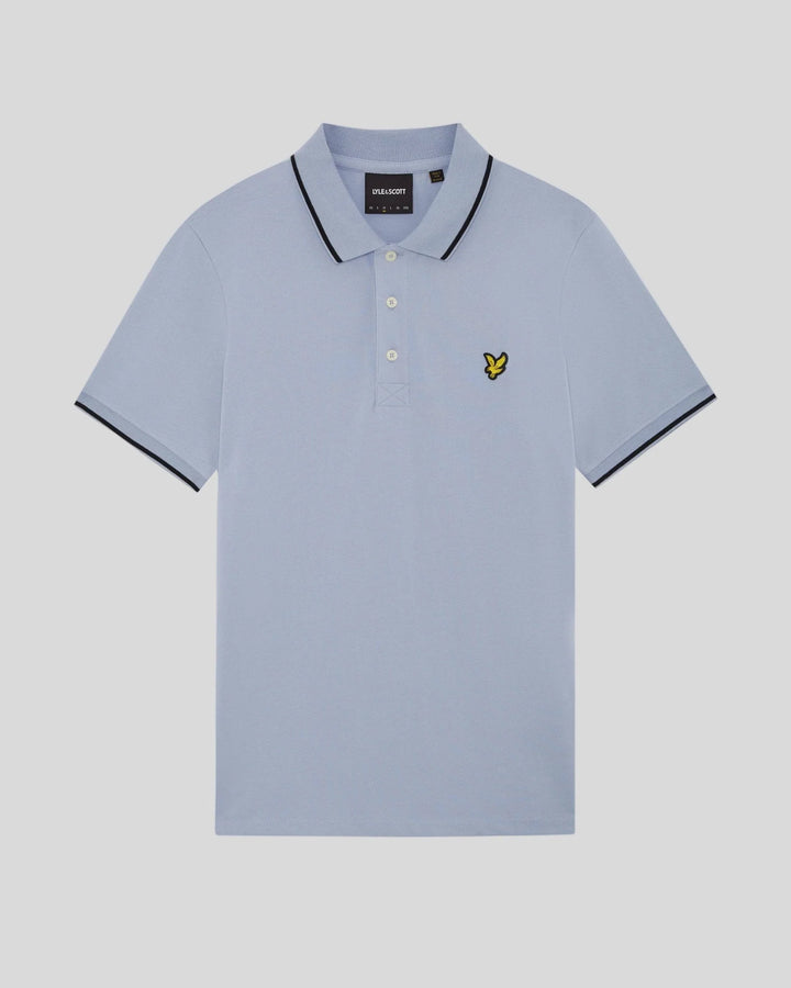 Lyle & Scott Cotton Tipped Polo Shirt Bubble Blue