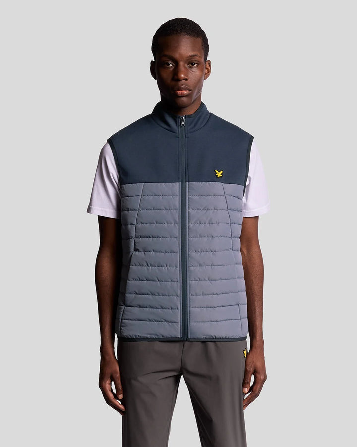 Lyle & Scott Sports Hybrid Fleece Gilet True Indigo/ Steel Indigo