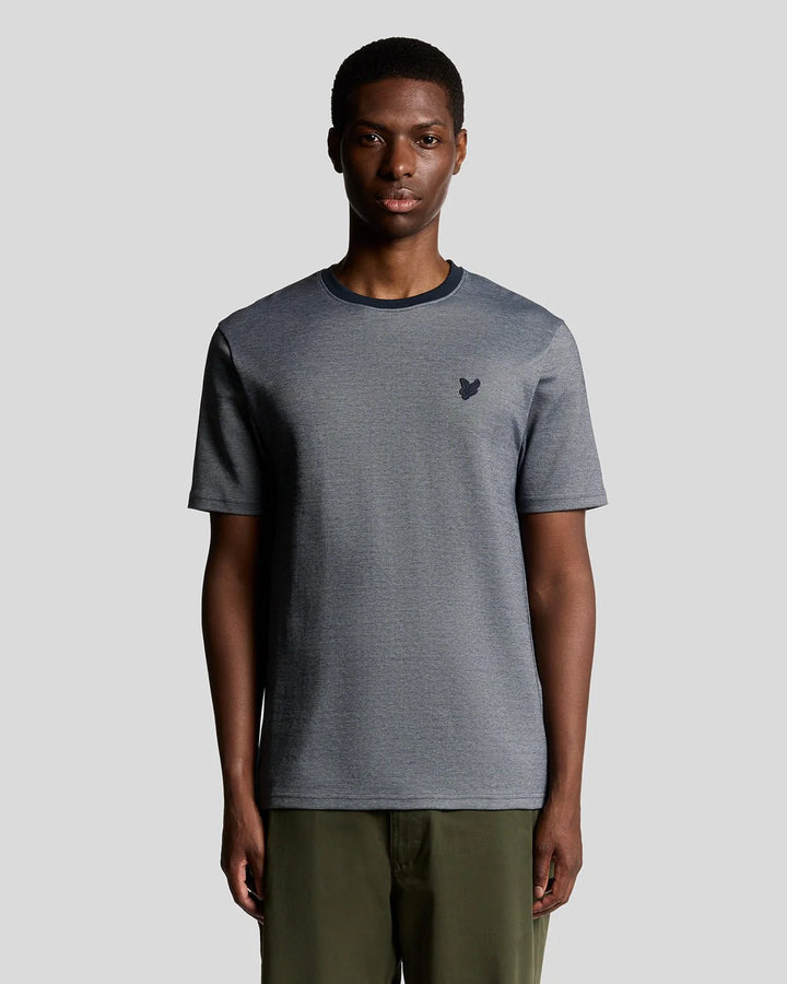 Lyle & Scott Two Tone Pique T-Shirt Chambray Blue