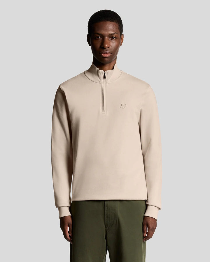 Lyle & Scott Superfine Cotton 1/4 Zip Sweatshirt Pink Tint