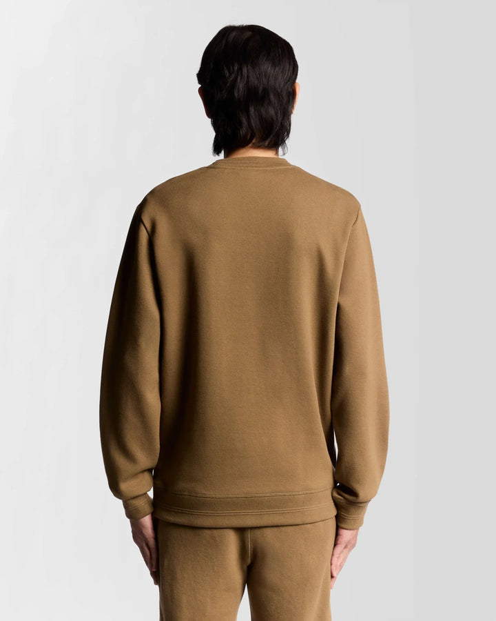 Lyle & Scott Diagonal Weave Crew Neck Sweatshirt Dusky Green