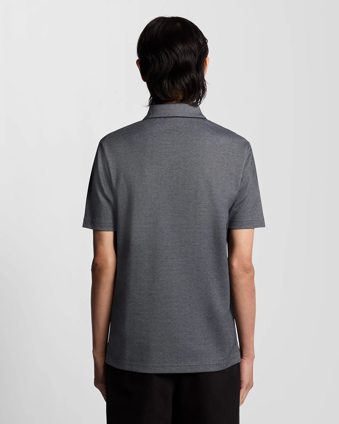 Lyle & Scott Two Tone Pique Polo Shirt Chambray Blue